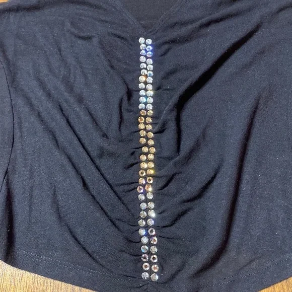 🌷 Bebe 🌷 Rhinestone Sheer Tank Top - Picture 3 of 5